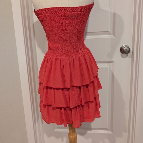 SPORTSTAFF Italian Silk Smocked Tiered Ruffle Mini Dress - Picture 3 of 8